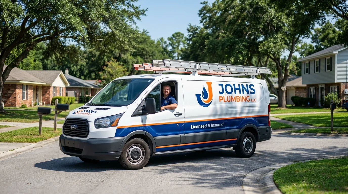 Johns Plumbing LLC service van in Fort Deposit, AL