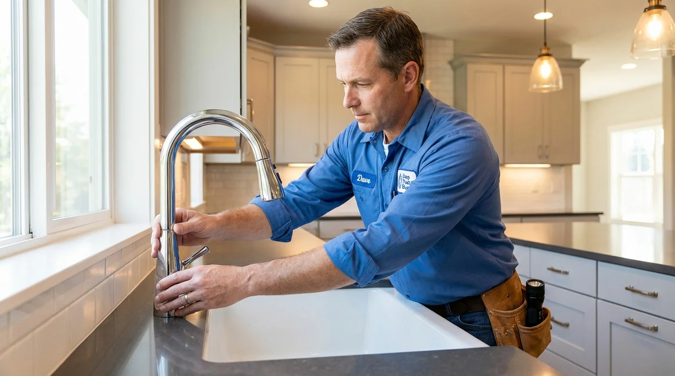 Kitchen faucet installation by Johns Plumbing LLC in Fort Deposit