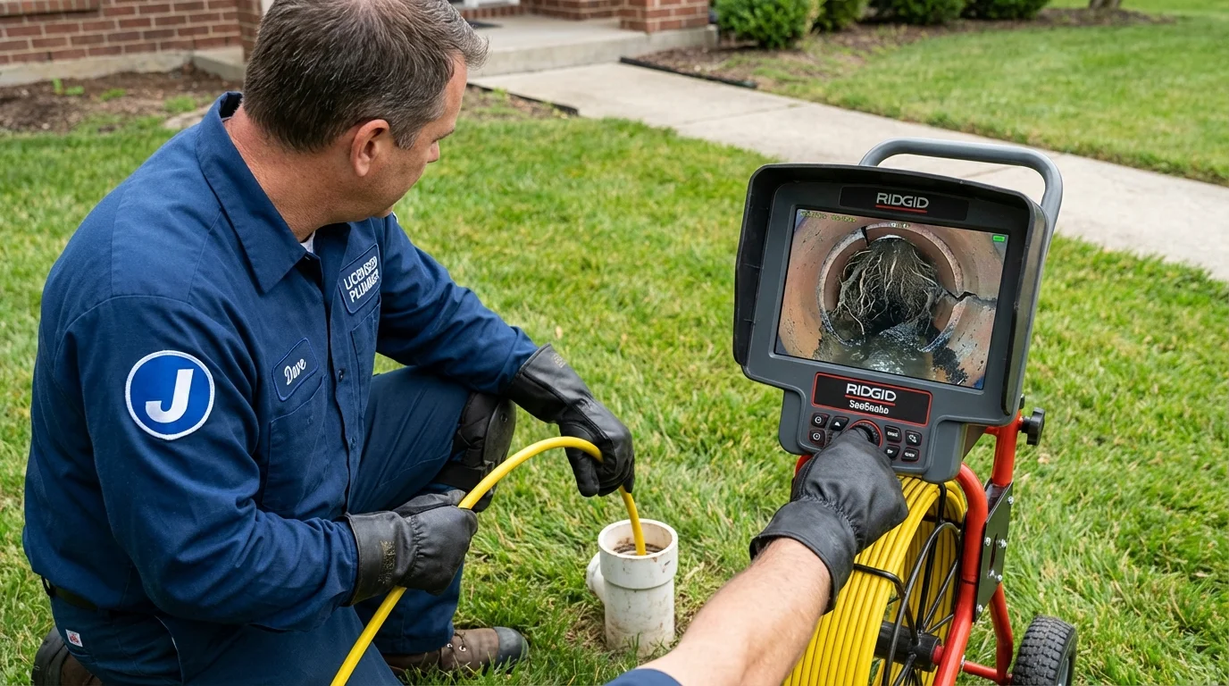 Sewer camera inspection being performed by Johns Plumbing LLC in Fort Deposit